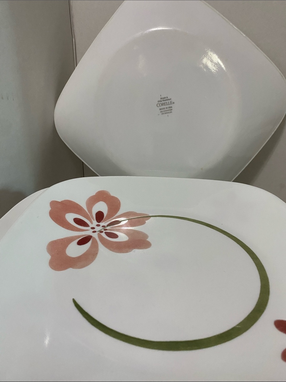 Corelle Cream Bowl with Olive and Brown Rim